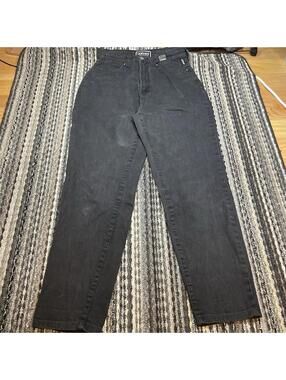 Vtg. Versace Couture Womens 28x28 Black Straight Leg Logo Jeans Mom High Waist